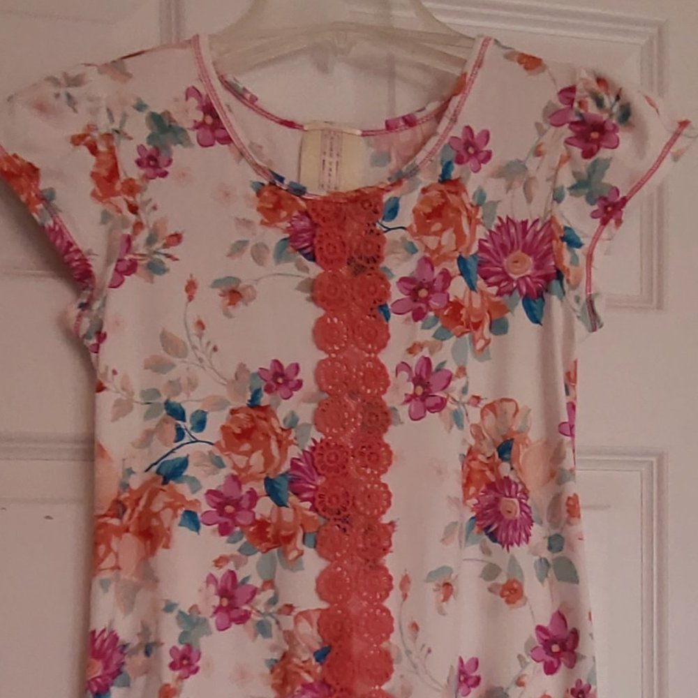 Big Girls Spring/Summer Floral Dress (size 12 - Pink Vanilla)
